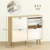 SCARPIERA SLIM MODERNA CON 4 CASSETTI RIBALTABILI PER 20 PAIA DI SCARPE, 105X24X92.5 CM, BIANCO