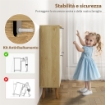 SCARPIERA SLIM MODERNA CON 4 CASSETTI RIBALTABILI PER 20 PAIA DI SCARPE, 105X24X92.5 CM, BIANCO