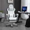 SEDIA DA GAMING CON ALTEZZA REGOLABILE E SCHIENALE RECLINABILE, 65X65X121-129 CM, BIANCO E NERO