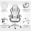SEDIA DA GAMING CON ALTEZZA REGOLABILE E SCHIENALE RECLINABILE, 65X65X121-129 CM, BIANCO E NERO