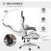 SEDIA DA GAMING CON ALTEZZA REGOLABILE E SCHIENALE RECLINABILE, 65X65X121-129 CM, BIANCO E NERO