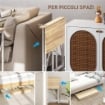 SCRIVANIA PIEGHEVOLE SALVASPAZIO CON 4 RUOTE E FRENO, 80X40X75 CM, LEGNO