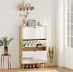 SCARPIERA SLIM MODERNA CON 3 CASSETTI RIBALTABILI PER 24 PAIA DI SCARPE, 80X24X127 CM, BIANCO