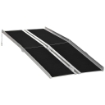 RAMPA PIEGHEVOLE PER SEDIA A ROTELLE IN ALLUMINIO CON RIVESTIMENTO ANTISCIVOLO E BORDI DI SICUREZZA, 183X73.5 CM, NERO