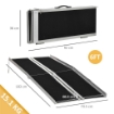 RAMPA PIEGHEVOLE PER SEDIA A ROTELLE IN ALLUMINIO CON RIVESTIMENTO ANTISCIVOLO E BORDI DI SICUREZZA, 183X73.5 CM, NERO