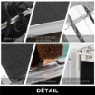 RAMPA PIEGHEVOLE PER SEDIA A ROTELLE IN ALLUMINIO CON RIVESTIMENTO ANTISCIVOLO E BORDI DI SICUREZZA, 183X73.5 CM, NERO