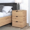  COMODINO IN LEGNO TRUCIOLARE BILAMINATO COLORE ROVERE CHIARO CM 45 X 40 X 63 H OKX