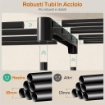 ARMADIO GUARDAROBA IN TESSUTO CON 8 RIPIANI E 3 ASTE PER APPENDERE, 182X43X185 CM, NERO