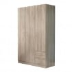 ARMADIO 3 ANTE E 2 CASSETTI IN LEGNO TRUCIOLARE BILAMINATO COLORE OLMO CM 120 X 52 X 190 H OKX