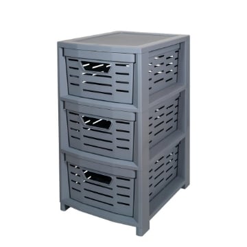 CARRELLO MULTIUSO IN POLIPROLPILENE CON 3 CASSETTI - 365X28,5X51,5  CM COLORE GRIGIO