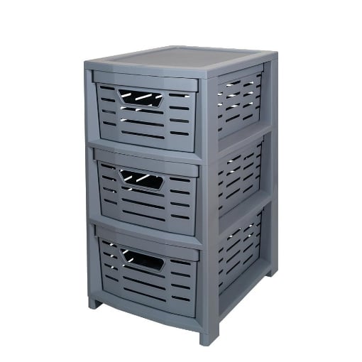 CARRELLO MULTIUSO IN POLIPROLPILENE CON 3 CASSETTI - 365X28,5X51,5  CM COLORE GRIGIO