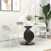 SET 2 SEDIE PIEGHEVOLI IMBOTTITE IN FINTA PELLE PU E METALLO, 45X46X78 CM, BIANCO