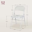 SET 2 SEDIE PIEGHEVOLI IMBOTTITE IN FINTA PELLE PU E METALLO, 45X46X78 CM, BIANCO