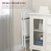 SET 2 SEDIE PIEGHEVOLI IMBOTTITE IN FINTA PELLE PU E METALLO, 45X46X78 CM, BIANCO