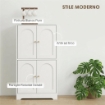 CREDENZA CUCINA IN LEGNO CON 2 ARMADIETTI, 4 ANTE, 2 RIPIANI REGOLABILI, PER SALA DA PRANZO, SOGGIORNO, BIANCO
