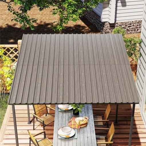 SET 12 PANNELLI DI RICAMBIO 129X45 CM PER CASETTE DA GIARDINO IN ACCIAIO ZINCATO GRIGIO