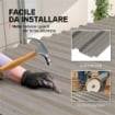 SET 12 PANNELLI DI RICAMBIO 129X45 CM PER CASETTE DA GIARDINO IN ACCIAIO ZINCATO GRIGIO