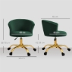SEDIA DA UFFICIO GIREVOLE IN VELLUTO TEDDY, STRUTTURA ACCIAIO, ALTEZZA REGOLABILE, PORTATA 120KG, VERDE SCURO