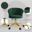 SEDIA DA UFFICIO GIREVOLE IN VELLUTO TEDDY, STRUTTURA ACCIAIO, ALTEZZA REGOLABILE, PORTATA 120KG, VERDE SCURO