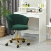 SEDIA DA UFFICIO GIREVOLE IN VELLUTO TEDDY, STRUTTURA ACCIAIO, ALTEZZA REGOLABILE, PORTATA 120KG, VERDE SCURO