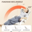 SEDIA DA UFFICIO MASSAGGIANTE IN TESSUTO EFFETTO PELLE TRASPIRANTE CON TELECOMANDO E ALTEZZA REGOLABILE, CREMA