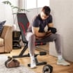PANCA PALESTRA PIEGHEVOLE, PANCA ADDOMINALI MULTIFUNZIONE INCLINABILE CON SCHIENALE REGOLABILE A 6 LIVELLI NERO