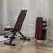 PANCA PALESTRA PIEGHEVOLE, PANCA ADDOMINALI MULTIFUNZIONE INCLINABILE CON SCHIENALE REGOLABILE A 6 LIVELLI NERO