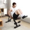 PANCA PALESTRA PIEGHEVOLE, PANCA ADDOMINALI MULTIFUNZIONE INCLINABILE CON SCHIENALE REGOLABILE A 6 LIVELLI NERO