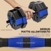 SET PESI PALESTRA 6 IN 1 MULTIFUNZIONE DA 20KG TOTALI IN PLASTICA E SABBIA, 125X18X18 CM, BLU