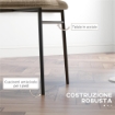 SET 2 SEDIE SALA DA PRANZO IN ACCIAIO E TESSUTO EFFETTO LINO, SEDUTA IMBOTTITA, SCHIENALE CURVO, MARRONE CHIARO