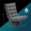 POLTRONA PER SALOTTO GIREVOLE E VELLUTATA CON SCHIENALE REGOLABILE IN 5 POSIZIONI, 62X70X95 CM, GRIGIO