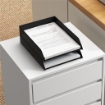 CASSETTIERA DA UFFICIO CON 4 CASSETTI E RUOTE CON FRENO IN LEGNO MDF, 46X40X65 CM, BIANCO