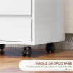 CASSETTIERA DA UFFICIO CON 4 CASSETTI E RUOTE CON FRENO IN LEGNO MDF, 46X40X65 CM, BIANCO