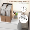 CASSETTIERA DA UFFICIO CON 4 CASSETTI E RUOTE CON FRENO IN LEGNO MDF, 46X40X65 CM, BIANCO