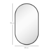 SPECCHIO BAGNO OVALE DA PARETE CON CORNICE IN ALLUMINIO, VERTICALE O ORIZZONTALE, 40X70CM, NERO