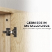 SPECCHIO BAGNO CONTENITORE CON 2 ANTE, 60X20X60 CM MOBILE BAGNO CON SPECCHIO, SCOMPARTO APERTO, NATURALE