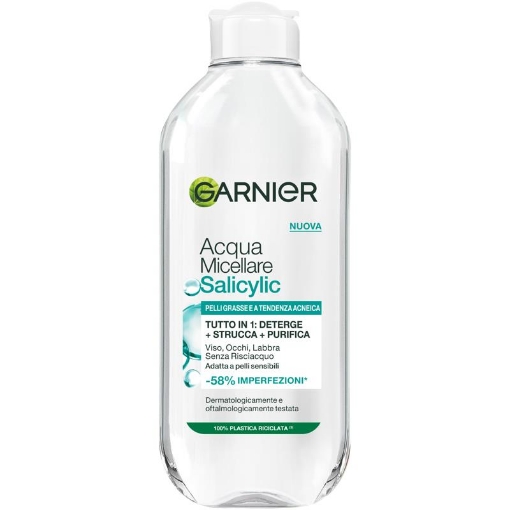 GARNIER PURE ACTIVE ACQUA MICELLARE 400 ML CON ACIDO SALICILICO PER PELLE GRASSA