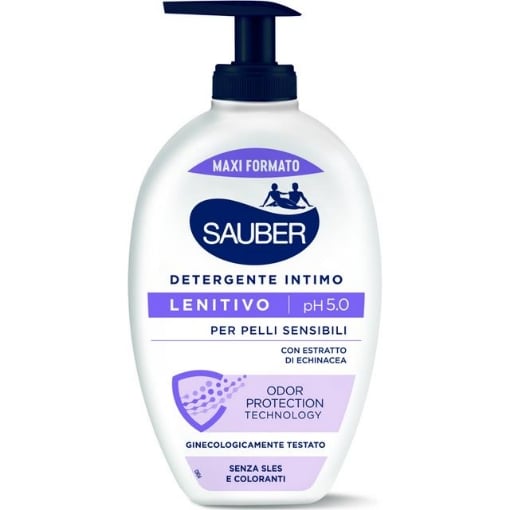 SAUBER DETERGENTE INTIMO LENITIVO CON DOSATORE 350 ML – IGIENE INTIMA QUOTIDIANA