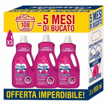 COCCOLATEVI DETERSIVO LIQUIDO LAVATRICE ROSA 3 X 1800 ML – MAXI SCORTA PER BUCATO