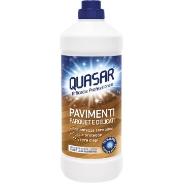 QUASAR DETERGENTE PER PARQUET E PAVIMENTI DELICATI 1 LITRO – FORMULA PROTETTIVA