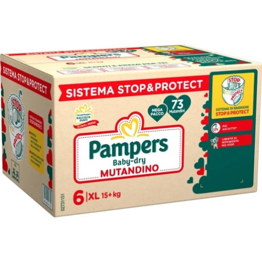 PAMPERS BABY DRY MUTANDINO TAGLIA 6 XL 73 PANNOLINI MAXI SCORTA – PANNOLINI A MUTANDINA PER BAMBINI