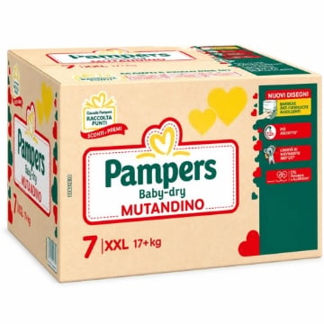 PAMPERS BABY DRY MUTANDINO TAGLIA 7 XXL 73 PANNOLINI MAXI SCORTA – PANNOLINI A MUTANDINA PER BAMBINI