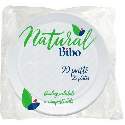 PIATTI DESSERT IN BIOPLASTICA BIANCHI Ø 17 CM – PIATTI MONOUSO COMPOSTABILI