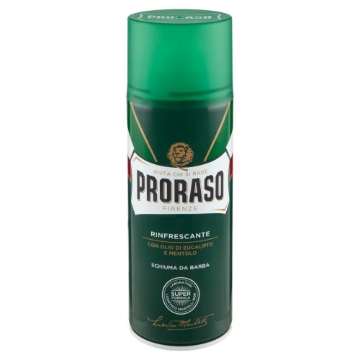 SCHIUMA DA BARBA PRORASO 400 ML RINFRESCANTE – CON OLIO DI EUCALIPTO E MENTOLO