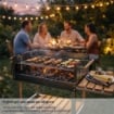 BARBECUE RETTANGOLARE CON RIPIANI IN LEGNO E RUOTE  100X40X90 CM ARTICOLO USATO