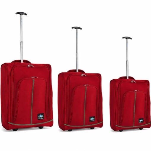 SET 3 VALIGIE TROLLEY MORBIDE DA VIAGGIO BORDEAUX 50-55-60 CM