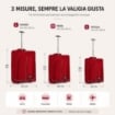 SET 3 VALIGIE TROLLEY MORBIDE DA VIAGGIO BORDEAUX 50-55-60 CM