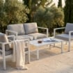 SALOTTO AVANA CON DIVANO A 2 POSTI, TAVOLINO E POLTRONE TORTORA