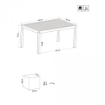 TAVOLO MILO IN ALLUMINIO VERNICIATO TAUPE 150 X 90 X H74 CM