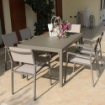TAVOLO MILO IN ALLUMINIO VERNICIATO TAUPE 150 X 90 X H74 CM